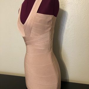 Rose gold champagne bandage dress